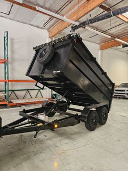 NEW DUMP TRAILERS 12x8x4 ROLLING TARP AND SPARE TIRE 2026 YEAR ELECTRIC BRAKES LIGHTS REMOTE CONTROL TITLE IN HAND READY FOR WORK,se habla ESPAÑOL