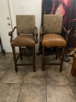 Pair of Bar Stools with Arms