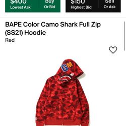 Bape Hoodie Red Camo 