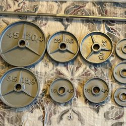 Olympic weight set (255lbs + 45lb bar)