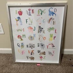 kids room / nursery educational alphabet framed print
