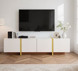 White & Gold Entertainment Center 66” (NEW)