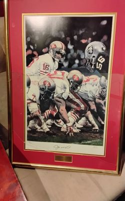 Signed Joe Montana poster