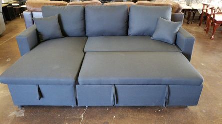 Black sofa with pullout bed