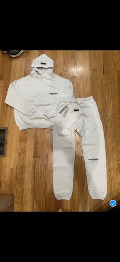 Essentials Fear of God Hoodie Sweatpants Set light oatmeal small, medium and large