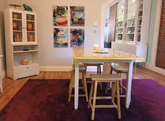 Tall dining table with 4 chairs