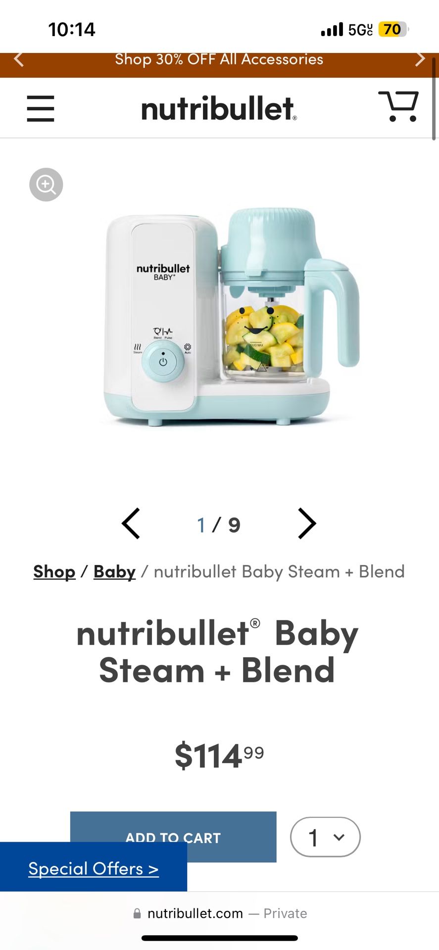 Nutribullet Baby Steam/blend 