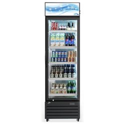 Single Door Refrigerator, Low-E Tempered Glass Display Refrigerator, Auto-defrost Cooler.12.8Cubic