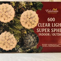 Celebrate the Season 600 Clear Lights Super Sphere
