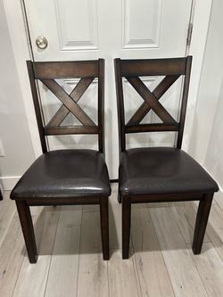 2 chairs brown color