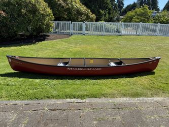 Mad River Explorer 15 Canoe, 2 Life Vests, 54” & 56” Paddles, Dry Sack, Cushions