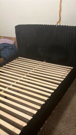 Black fur bed frame and board