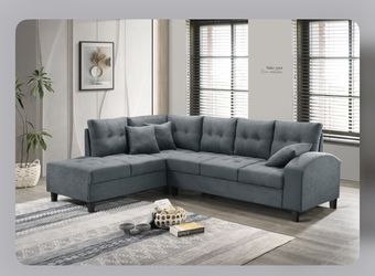 New In Box Gray Sectional 72” X 69”