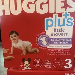 Huggies Diaper Size 3 (204 counts)