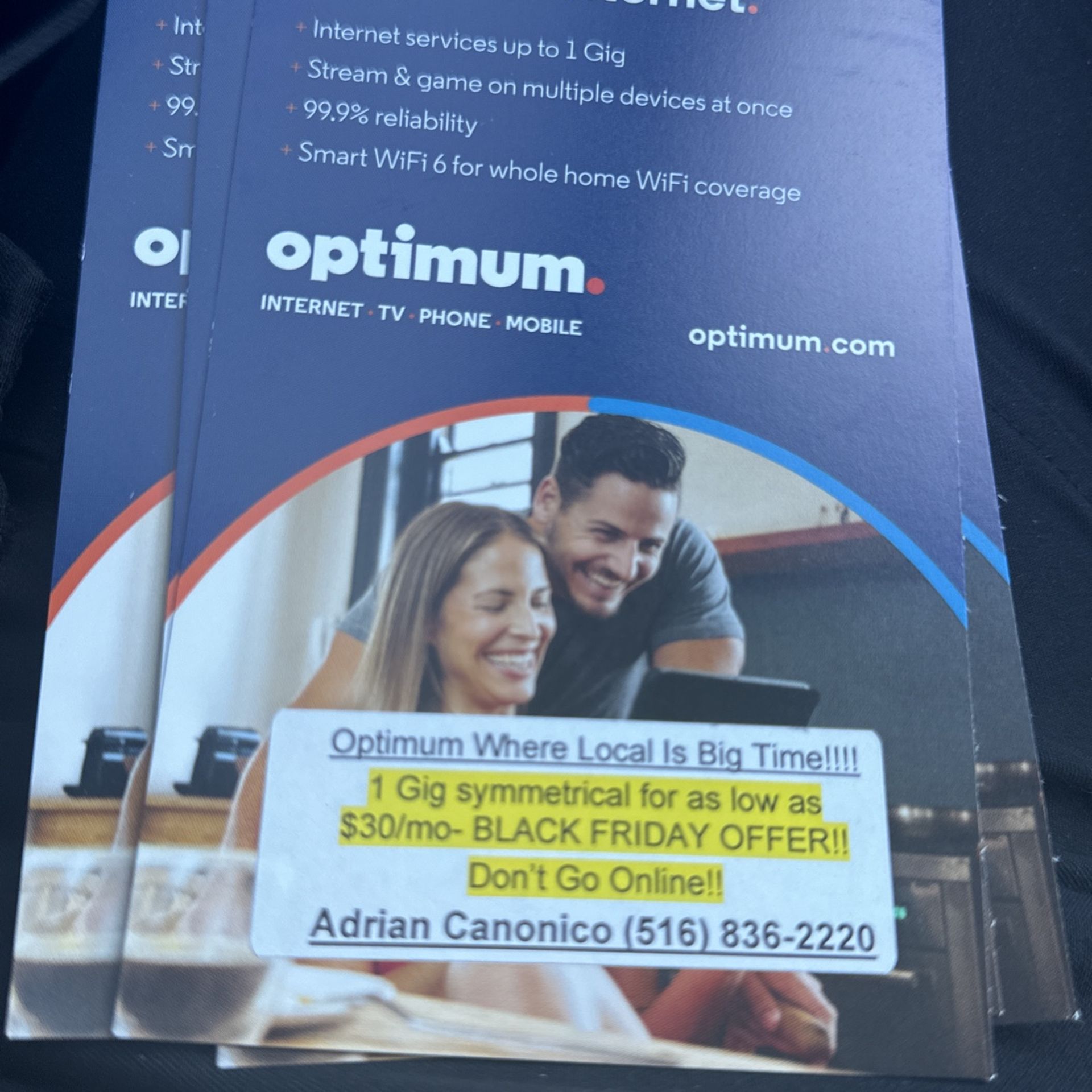 Optimum Fiber Internet 1 Gig 🛜 Monthly