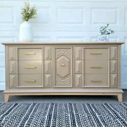 Newly Refinished Large 9 Drawer Vintage Dresser by Thomasville