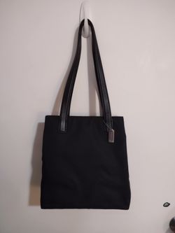 Vintage Coach canvas and leather handbag