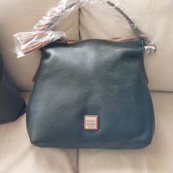 New Dooney & Bourke Twist Strap Pebble Leather  Hobo Bag
