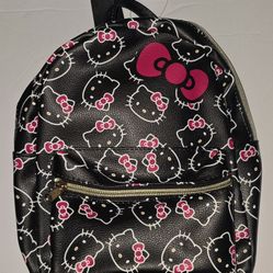 HELLO KITTY MINI BACKPACK PURSE BAG-BOWS ALL OVER PRINT, 10" DELUXE BAG UNISEX 
