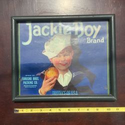 Jackie Boy Brand Vintage 1925 Fruit Label Framed