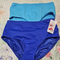 Lands End High Waisted Bikini Bottoms Sz10