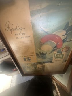 Vintage Framed Kool Cigarette Poster 