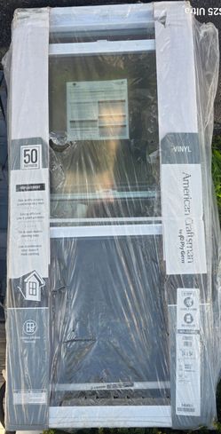 American Craftsman 23.75 in. x 53.25 in. 50 Series White Double Hung Low-E Argon Glass Vinyl Replacement Window, Screen Incl