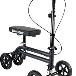 KneeRover Economy Knee Scooter Steerable Knee Walker Crutch Alternative with Dual Braking System in Matte Black