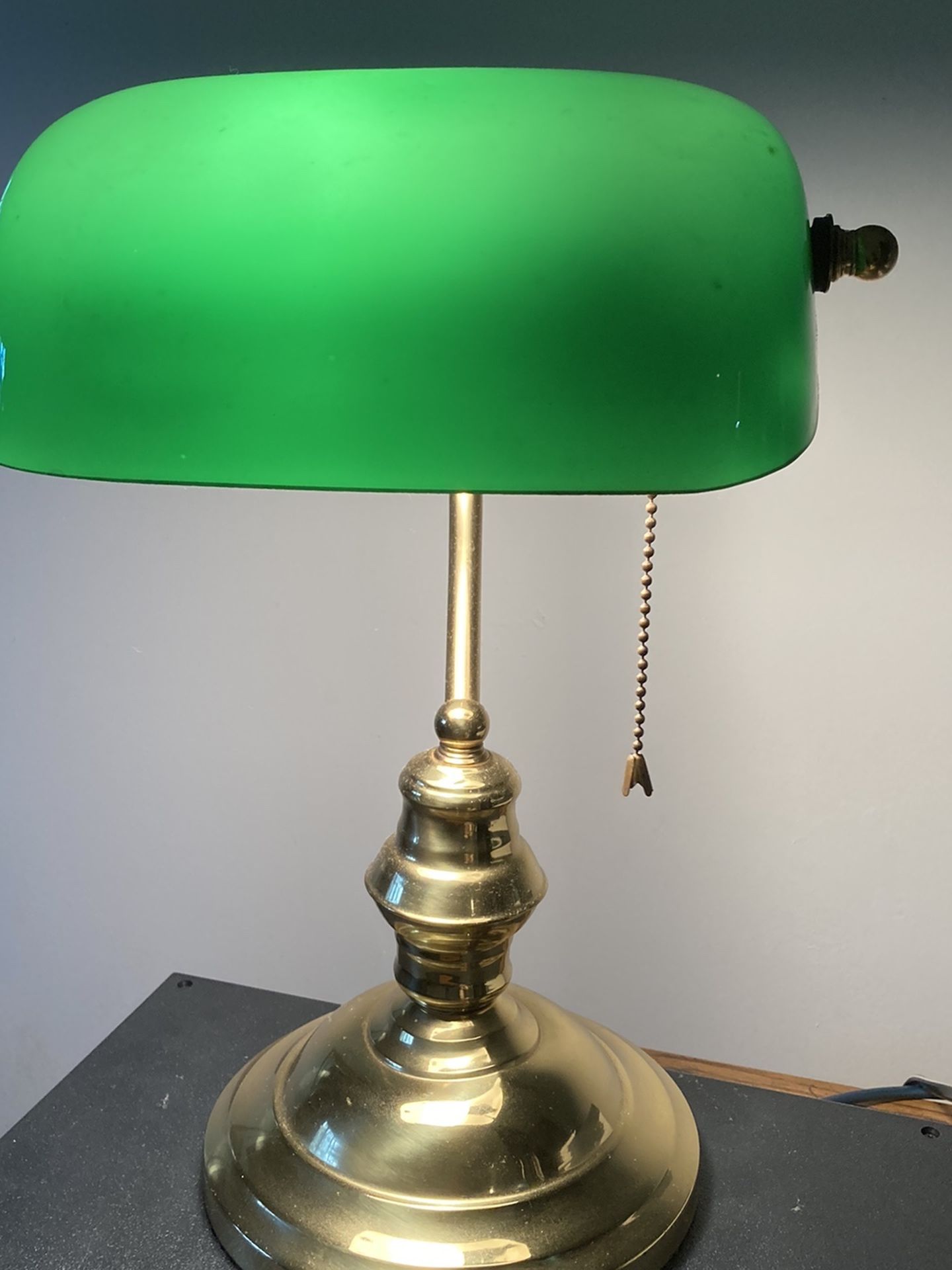Heavy Brass Glass Globe Lamp
