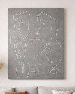 Large Modern Abstract Canvas – Neutral Minimalist Wall Art