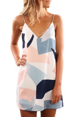 Abstract Print Spaghetti Strap Dress