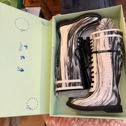 off white rain boot