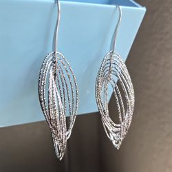 Italy 925 Sterling Silver Earings 3" Length