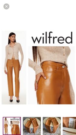 NEW!  Wilfred ‘The Melina’ hi-waisted Vegan Leather pants in ‘rich chestnut’ (0)