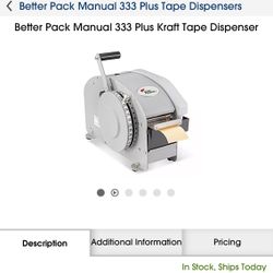Craft Tape Dispenser, Better Pack Model 333 With Heater- Used