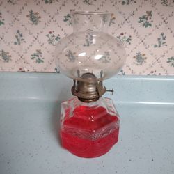 Vintage Anchor Hocking Wexford Oil Lamp With Original Globe