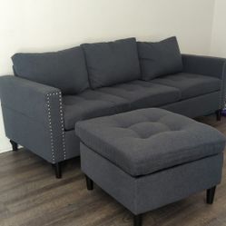 Smallish Couch With Storage Foot Rest