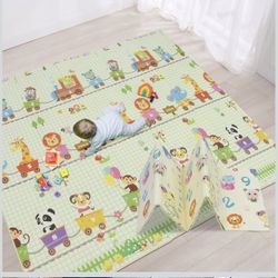 Baby Play Mat, Large Folding Non-Toxic Foam Playmat Crawling Mat for Floor, Waterproof 0.6 in Reversible Kids Play Mat for Infants, Toddler, Indoor Ou
