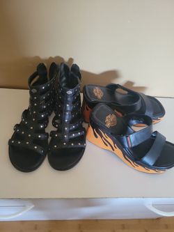 2 pairs New Harley Davidson Womens sandals size 5