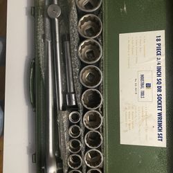 18 Piece 3/4 “SQ DR Socket Wrench Set 