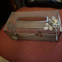 Beautiful Vintage Brass Metal Tissue Box Holder Case