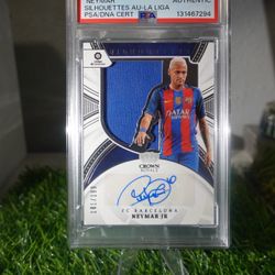 NEYMAR JR AUTO AND PLAYER WORN PATCH SOCCER CARD