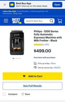 Phillips 1200 Series Espresso Machine