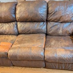 Leather Sofa Set - Free (3+2 Seater) 