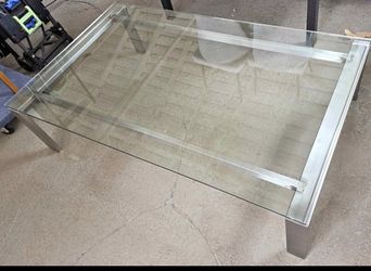 Sleek Glass & Metal Living Room Coffee Table