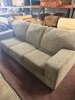 Gray Fabric 3-Seat Sofa 92”