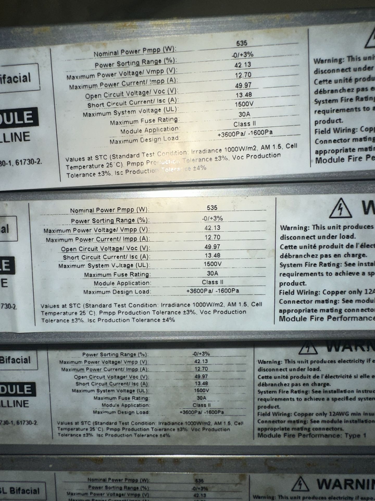 New Solar Panels, 535w