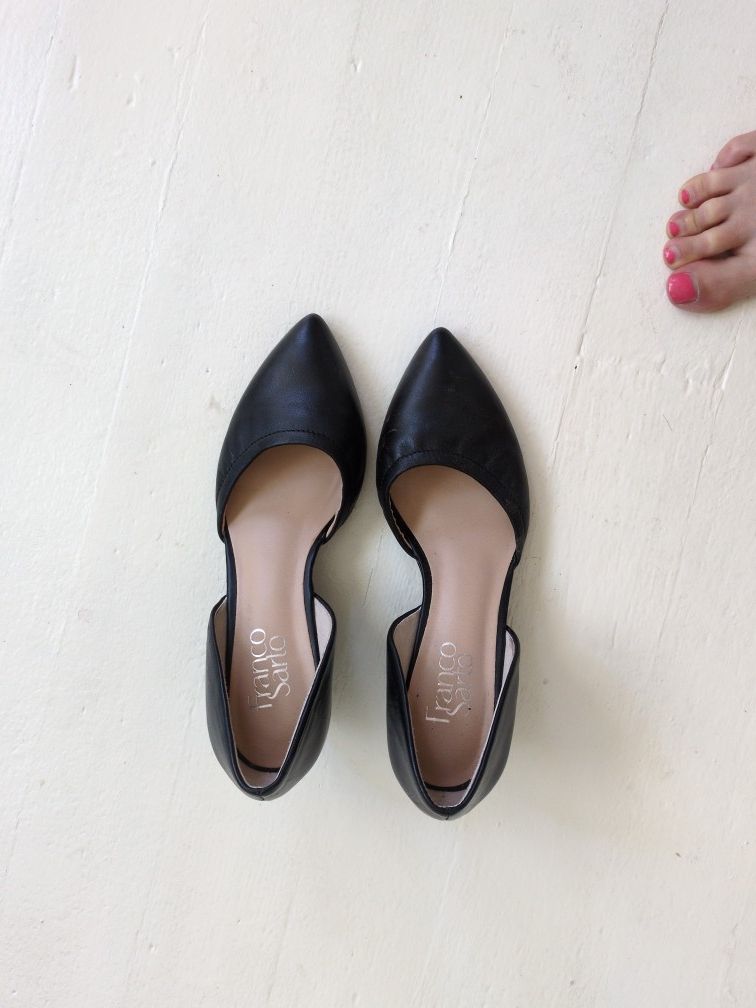 Franco Sarto Black Wedges size 6.5