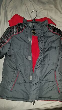 Grey y red jacket
