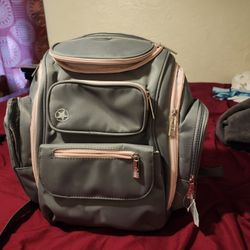 Grey/pink Diaper Bag